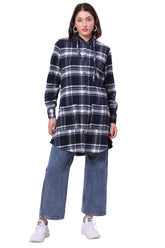 Check Baggy Hoodie Shirt